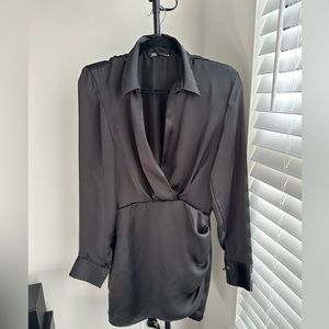 Zara Black Wrap Dress, Size S